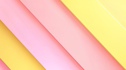Obraz premium Serene Pastel Pink and Yellow Minimalist Background with Diagonal Lines and Copy Space.
