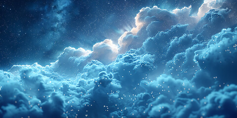 Fototapeta premium Cloud Computing Inspiration - Minimalist Abstract Background