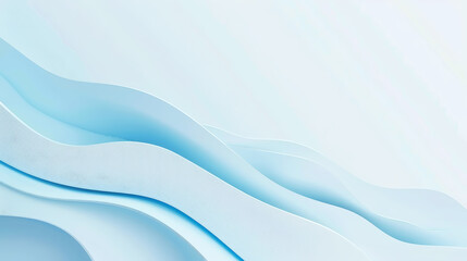 Aesthetic pastel soft blue background template for business or diploma presentation. Waves concept. Generative AI