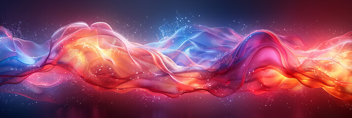 Fototapeta premium Vibrant Odyssey: Abstract Canvas with Red and Blue Landscapes