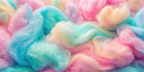 Fototapeta premium Pastel colored cotton candy abstract background with soft swirls and textures, cotton candy, pastel, abstract, background, soft