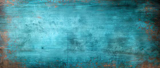 Obraz premium Aged brown poster background with noisy dark teal and aquamarine
