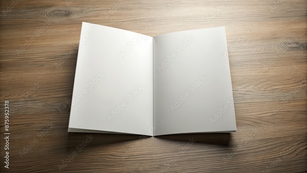 Canvas Prints Realistic blank A4 bi-fold brochure with paper , brochure, mockup, design, template, advertising, marketing, pamphlet