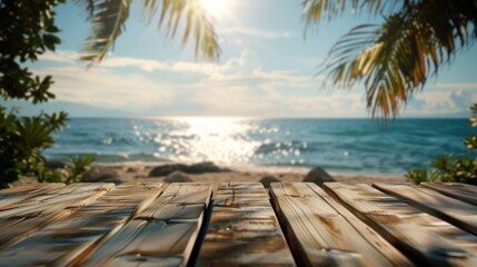 Tropical Beach Wooden Tabletop