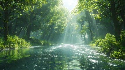 Obraz premium morning in the woods