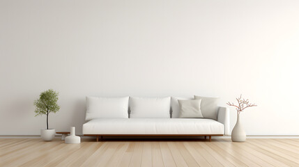 Minimalist Living Room with White Couch