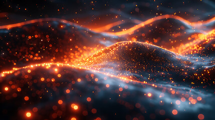 Fototapeta premium Algorithmic Visualizations in Realistic Tech Setting