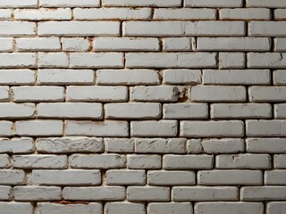 Obraz premium Classic White Brick Wall Background with Slightly Weathered Texture