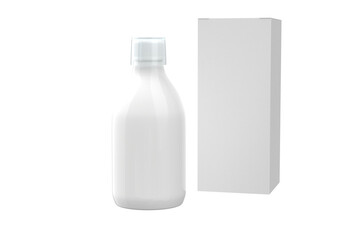 plastic bottle for packshot with screw cap, for cosmetic, pharmaceutical.