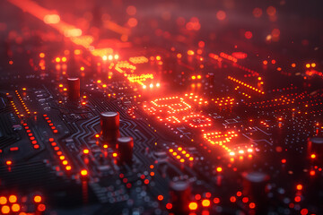 IoT Devices Networked in a Futuristic Landscape