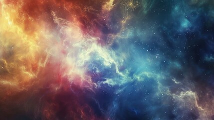 Fototapeta premium Cosmic Nebula with Vivid Colors and Stars