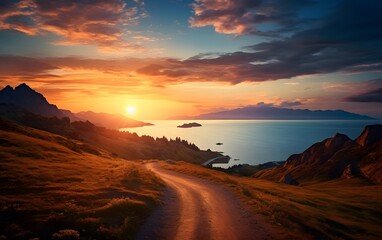 Sunset Over Mountain Road