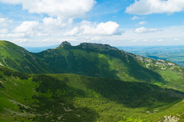 Obraz premium View of Mount Giewont. Beautiful summer landscape in the mountains. Tatra Mountains