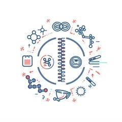 Circular Design with Technological and Scientific Icons