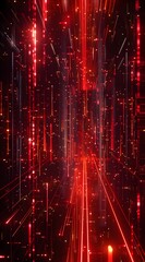 Obraz premium Red neon lights futuristic abstract surreal background