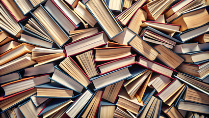 Fototapeta premium Many books as background, top view. Back to school concept.