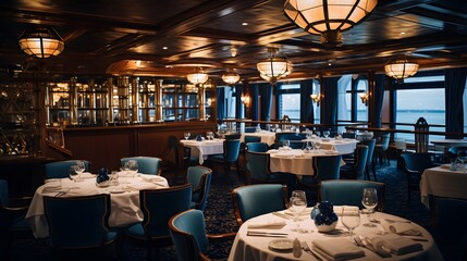 Fototapeta premium Cozy Restaurant Dining Area