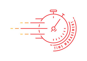 red speedometer concept. time management and speedometer symbol. speed dial symbol