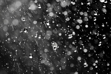 Fototapeta premium Raining. Closeup of raindrops
