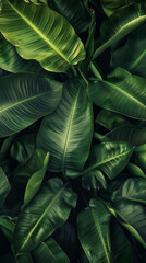 background with tropical leaves, created with generative AI technology