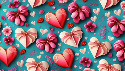 Fototapeta premium seamless pattern with hearts