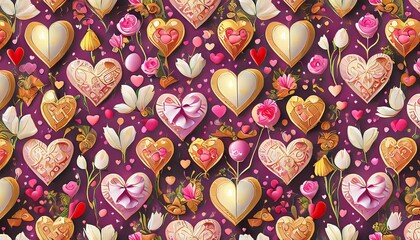 Fototapeta premium seamless pattern with hearts