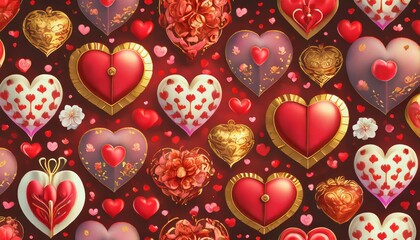 Fototapeta premium seamless pattern with hearts