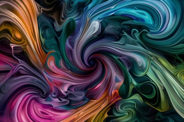 background of abstract digital art piece featuring swirling patterns of various colors