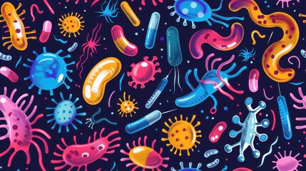 Colorful Abstract Microorganisms Pattern