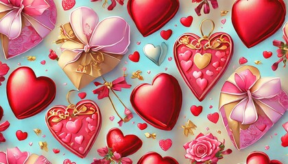 Fototapeta premium seamless pattern with hearts