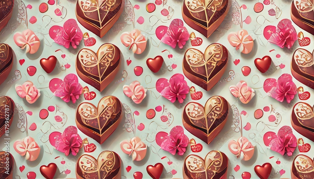 Canvas Prints seamless pattern with hearts