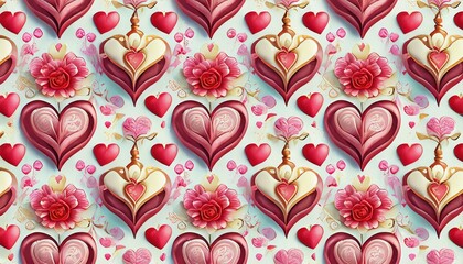 Fototapeta premium seamless pattern with hearts
