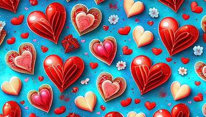 Fototapeta premium seamless pattern with hearts