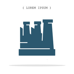 Vector symbol. Factory icon illustration. Stock vector symbol illustration design.