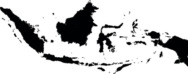 Vector silhouette map of indonesia