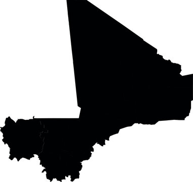Vector silhouette map of mali
