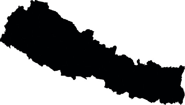 Vector silhouette map of nepal