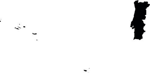 Vector silhouette map of portugal