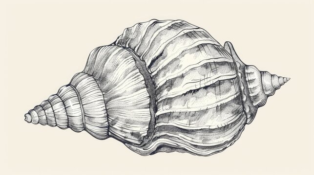 Hand drawn ornamental sea shell