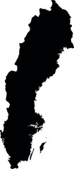 Vector silhouette map of sweden
