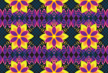 Aztec ethnic background design vector with a seamless pattern. Traditional motifs are illustrated. Element of a seamless pattern template