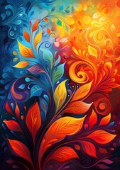 Colorful abstract floral illustration