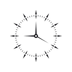 analog clock symbol on white background. wall clock interface