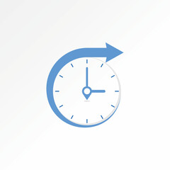 Logo design graphic concept creative abstract premium vector stock place wall clock watch time fast swoosh arrow Related point date speed period dial 