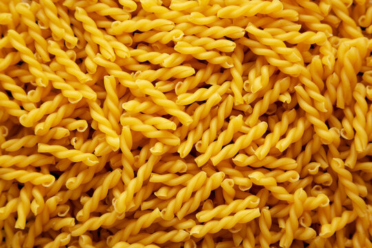 Homemade Raw Dry Gemelli Pasta Background