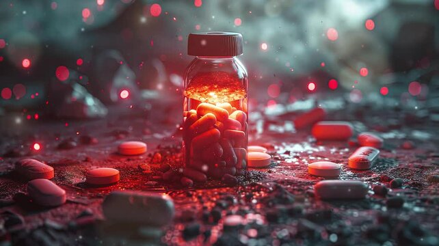 international overdose awareness day concept image with focus on various kinds of pills, highlighting the global crisis of drug overdose