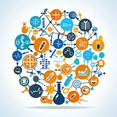 Abstract Science and Medical Icons Network