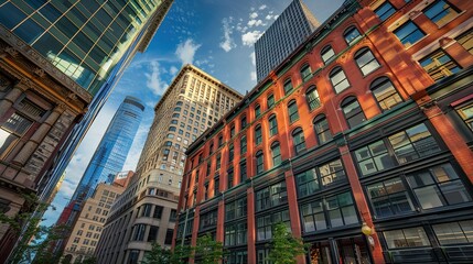 Dynamic Urban Landscape: Fusion of Modern and Historic Architecture in Business District