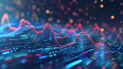 Futuristic Financial Technology Concept with Holographic Data and Graphs