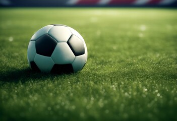 Fototapeta premium soccer background technology field grass close